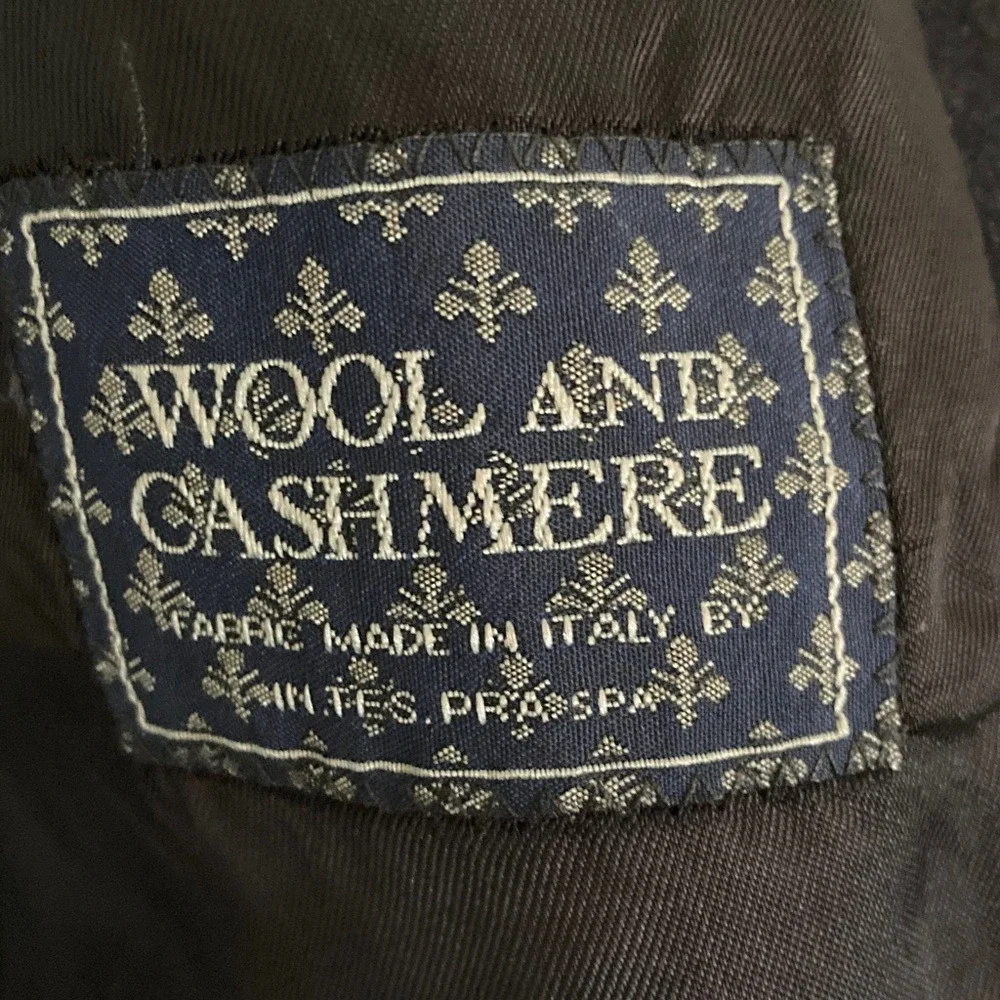 H&M Men's Wool Cashmere Classic Navy‎ Long Overcoat Size 46R Fully Lined